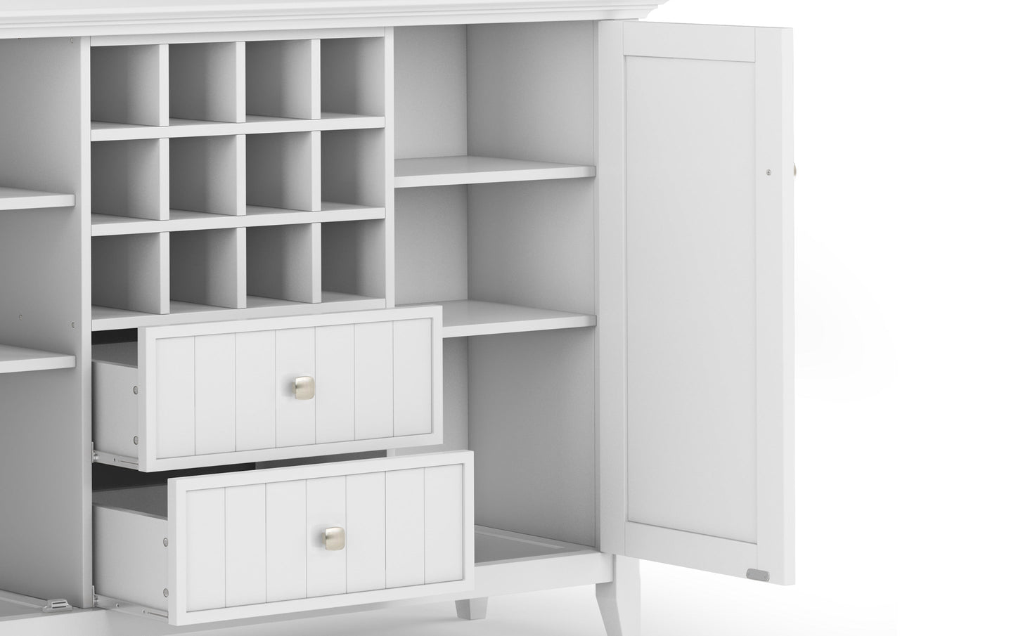 White | Bedford Sideboard Buffet & Winerack