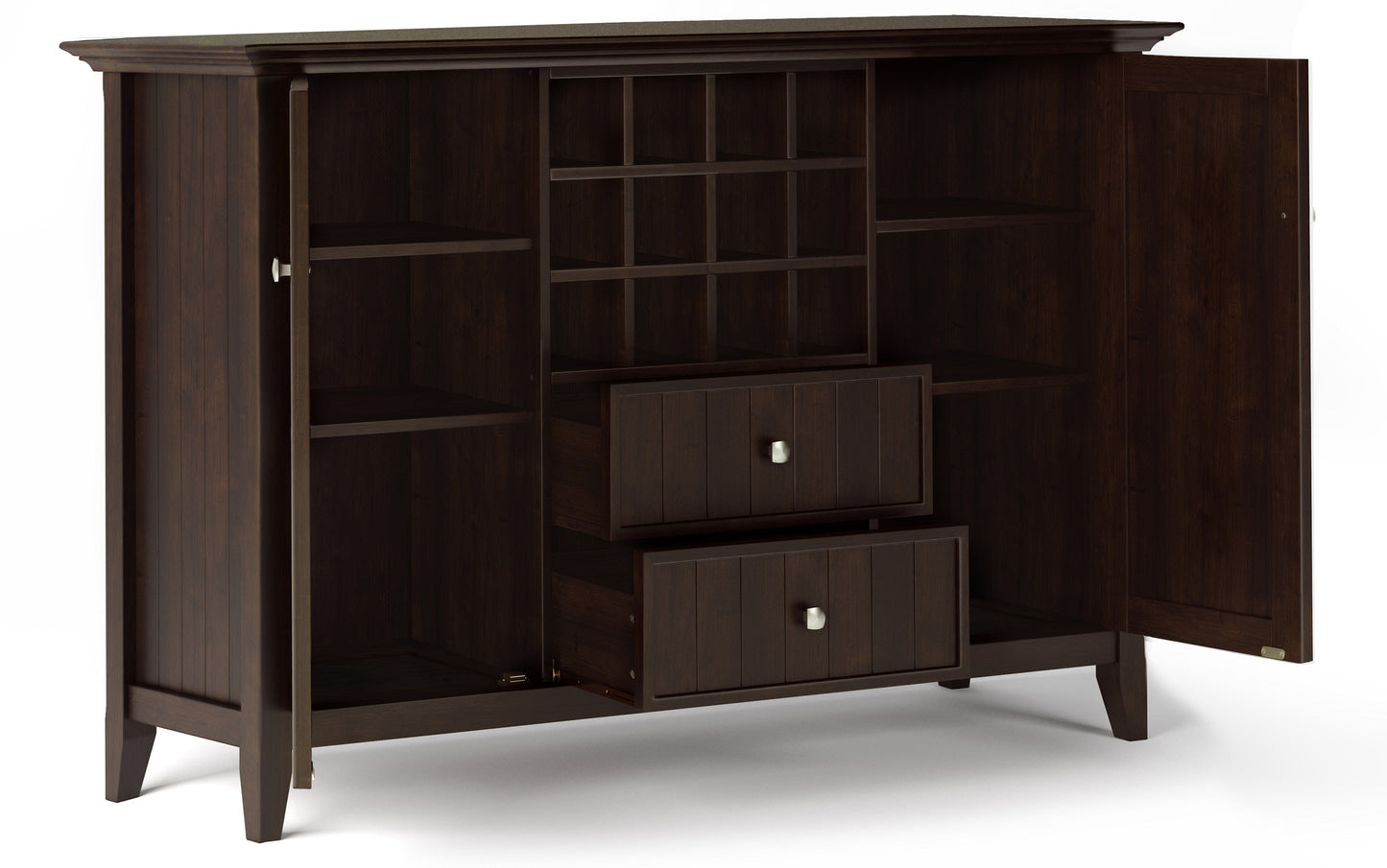 Dark Chestnut Brown | Bedford Sideboard Buffet & Winerack