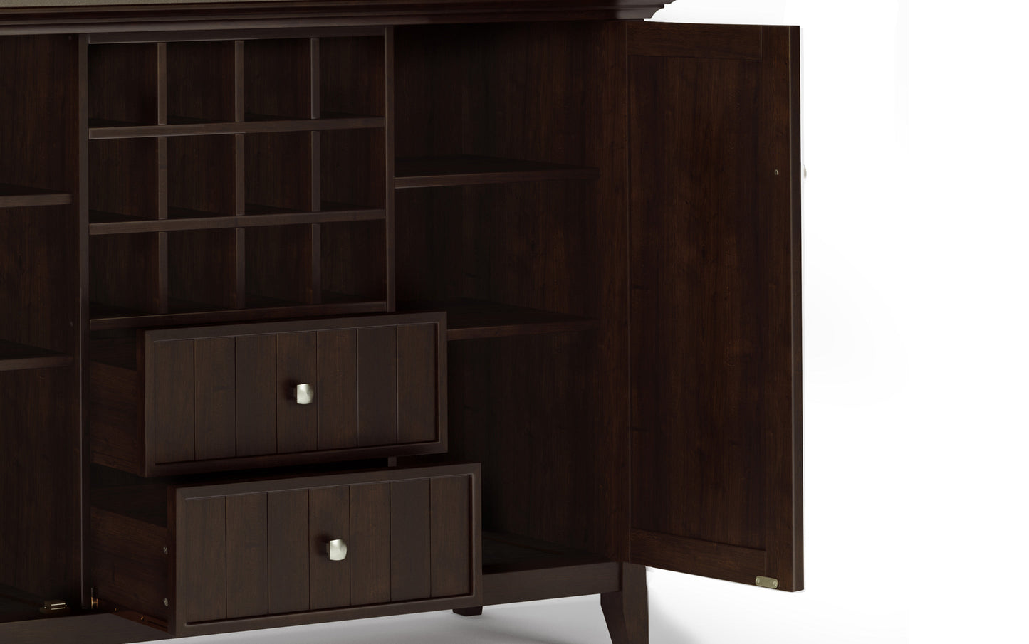 Dark Chestnut Brown | Bedford Sideboard Buffet & Winerack