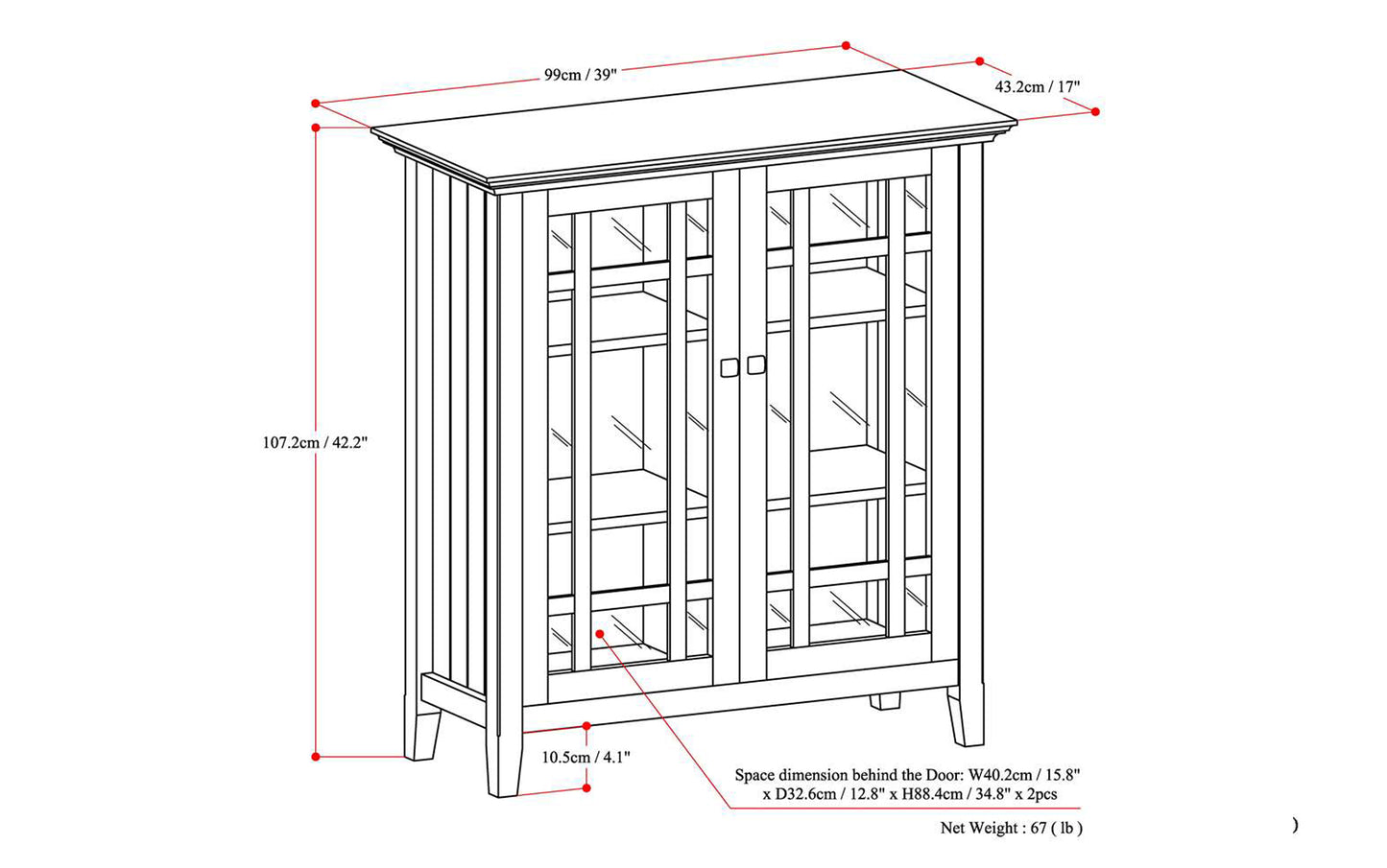 Farmhouse Grey | Bedford Medium Storage Cabinet