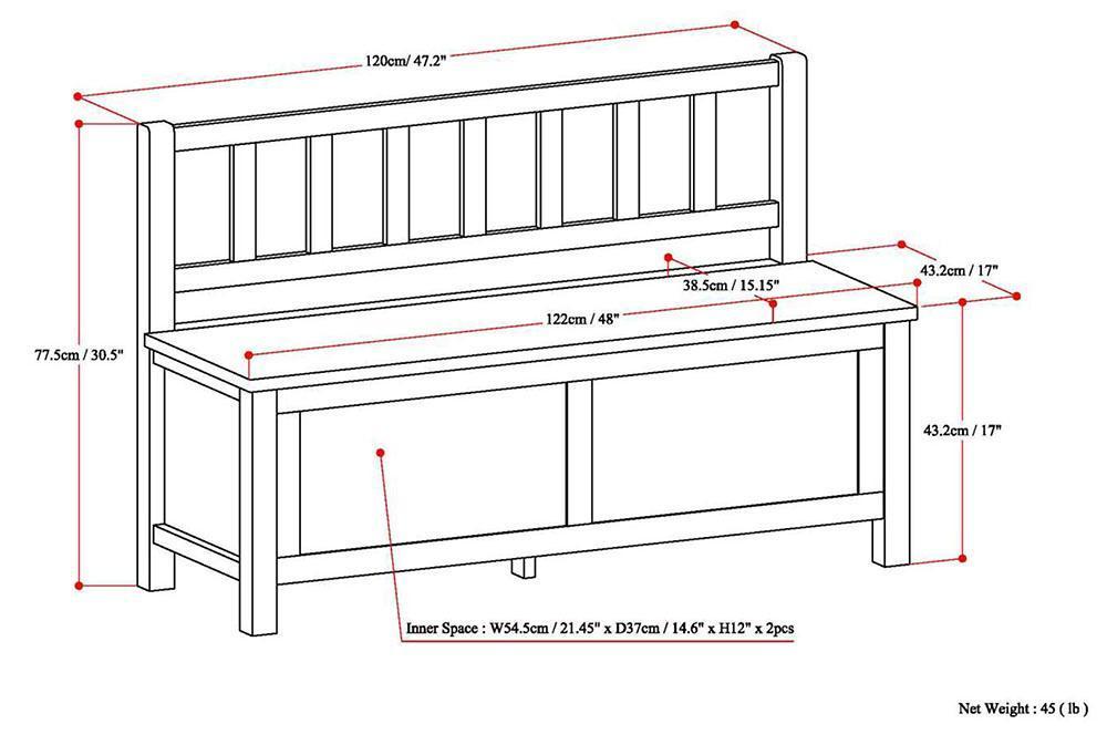 Russet Brown | Artisan Entryway Bench