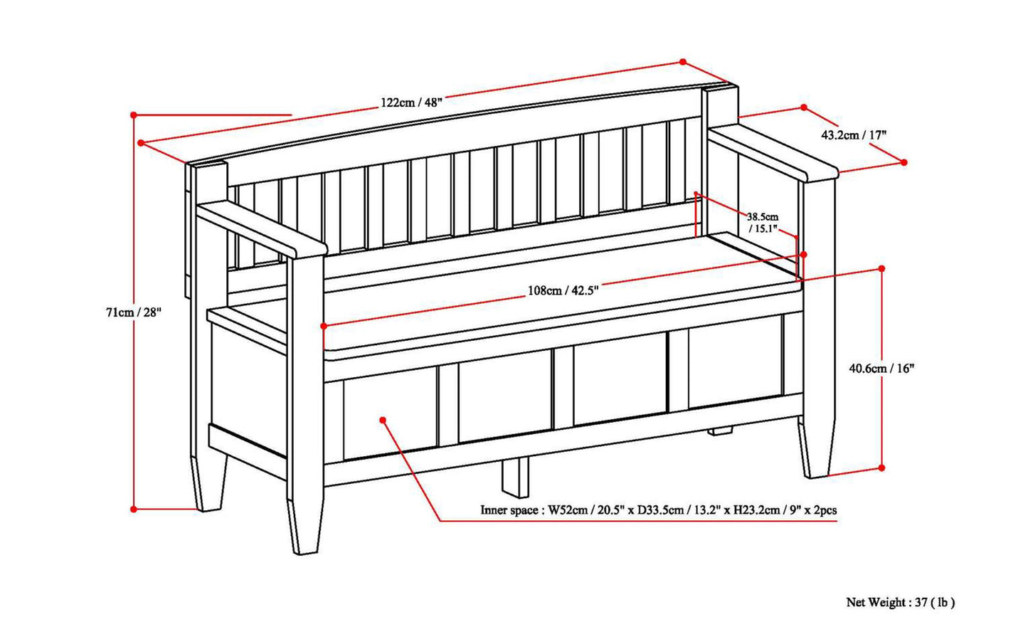 Farmhouse Grey | Brooklyn Entryway Bench