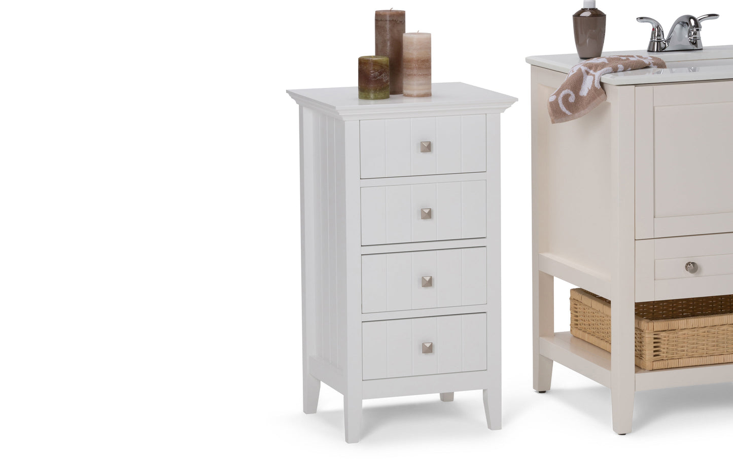 Pure White | Acadian Four Drawer Floor Cabinet