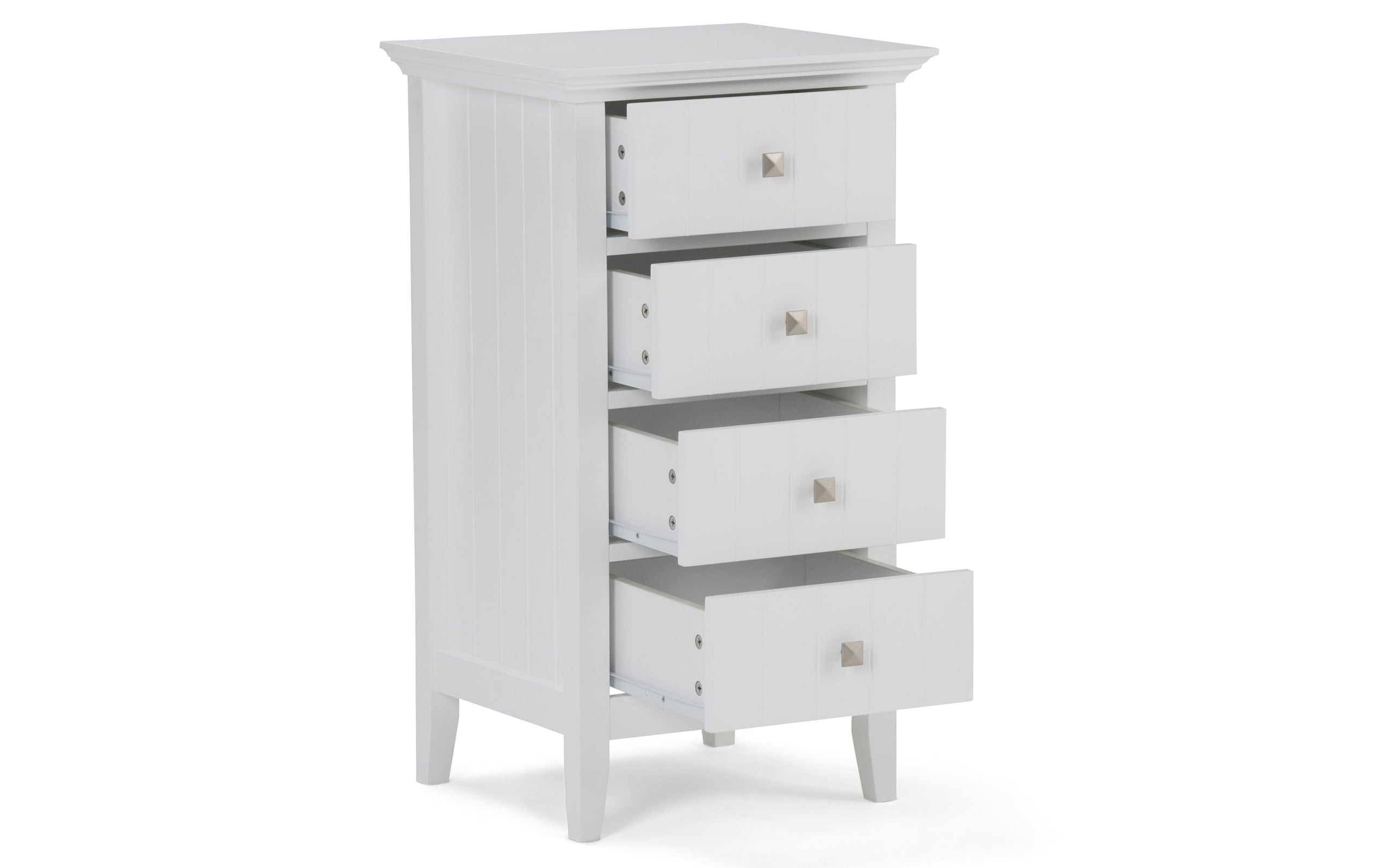 Pure White | Acadian Four Drawer Floor Cabinet