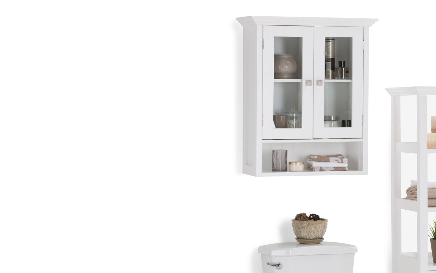 Pure White | Acadian Double Door Wall Cabinet