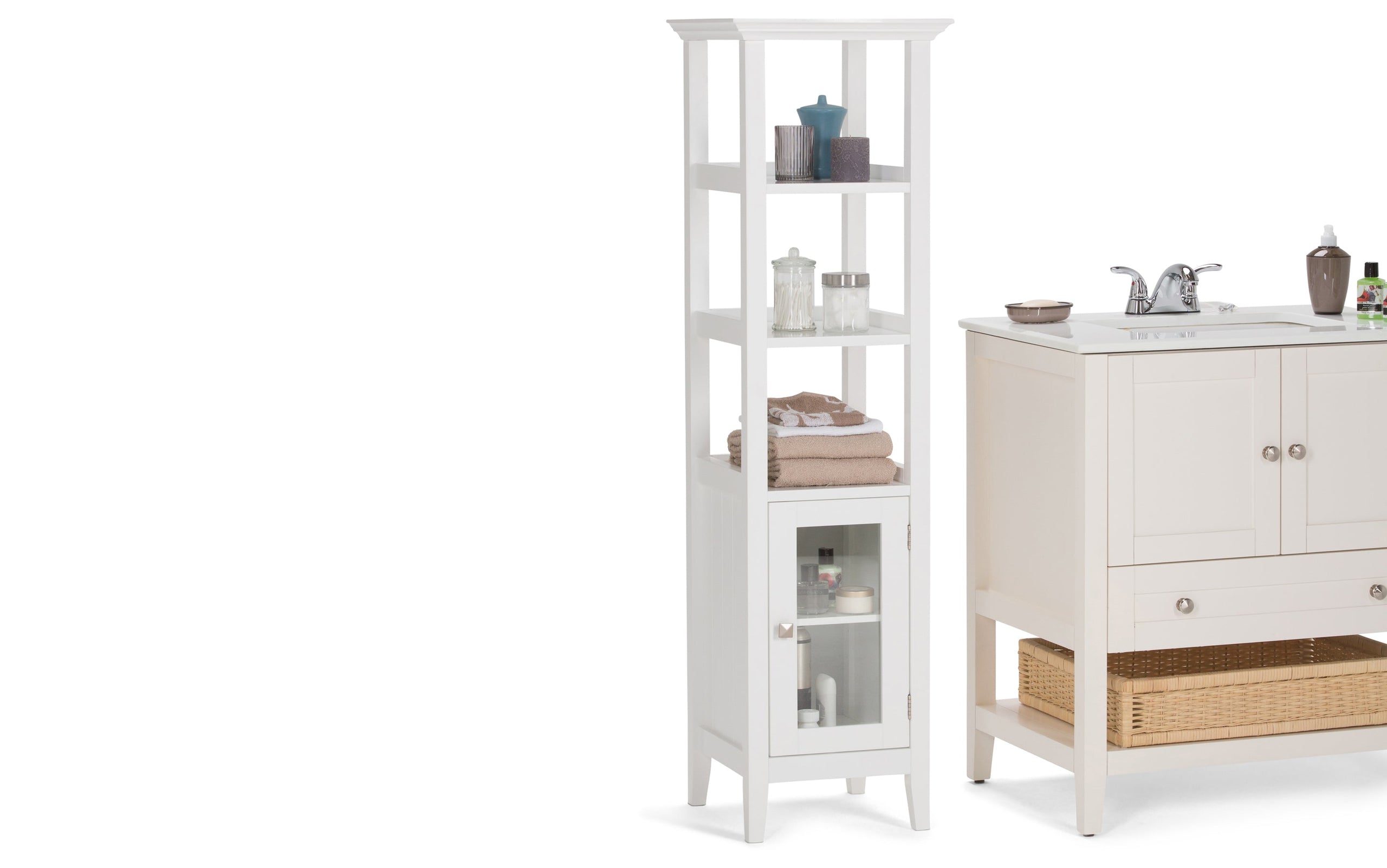 Pure White | Acadian Bath Storage Tower