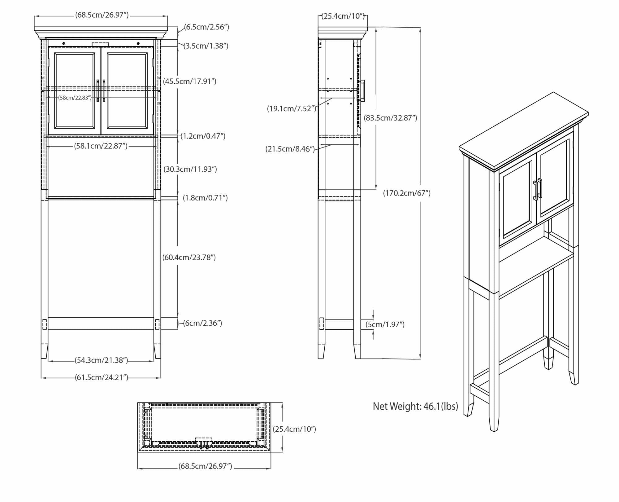 Pure White | Avington Space Saver Cabinet