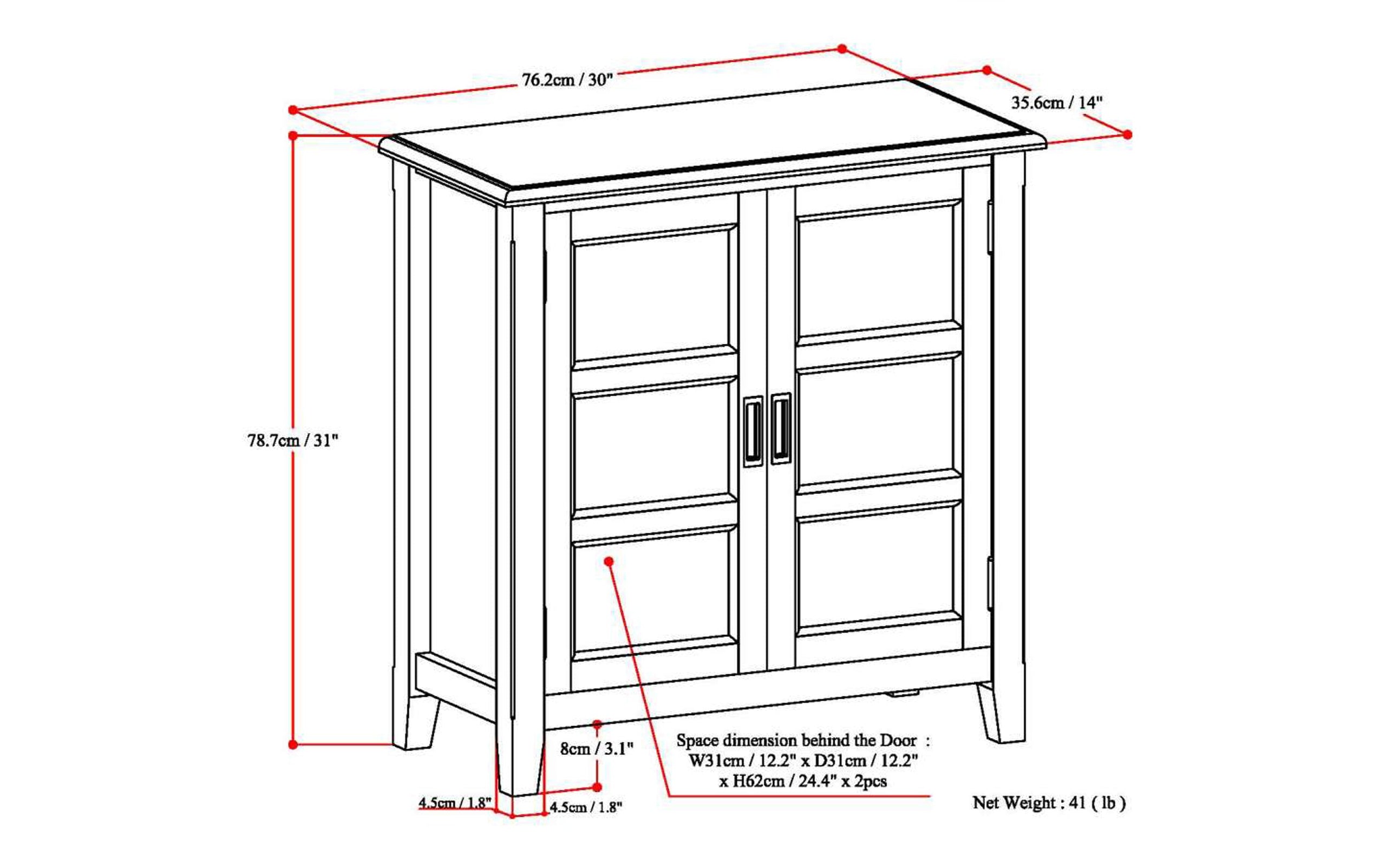 Mahogany Brown | Burlington Low Storage Cabinet