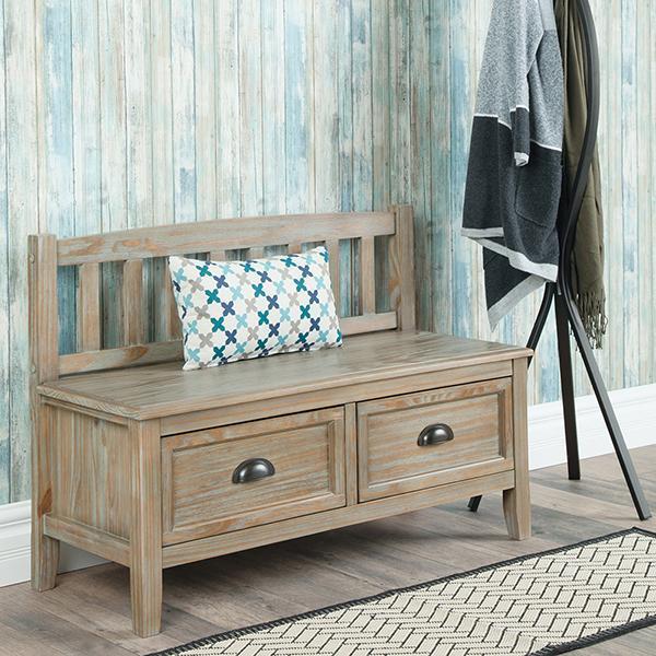 Distressed Grey | Burlington Entryway Bench