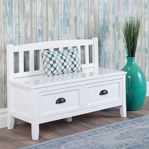 White | Burlington Entryway Bench