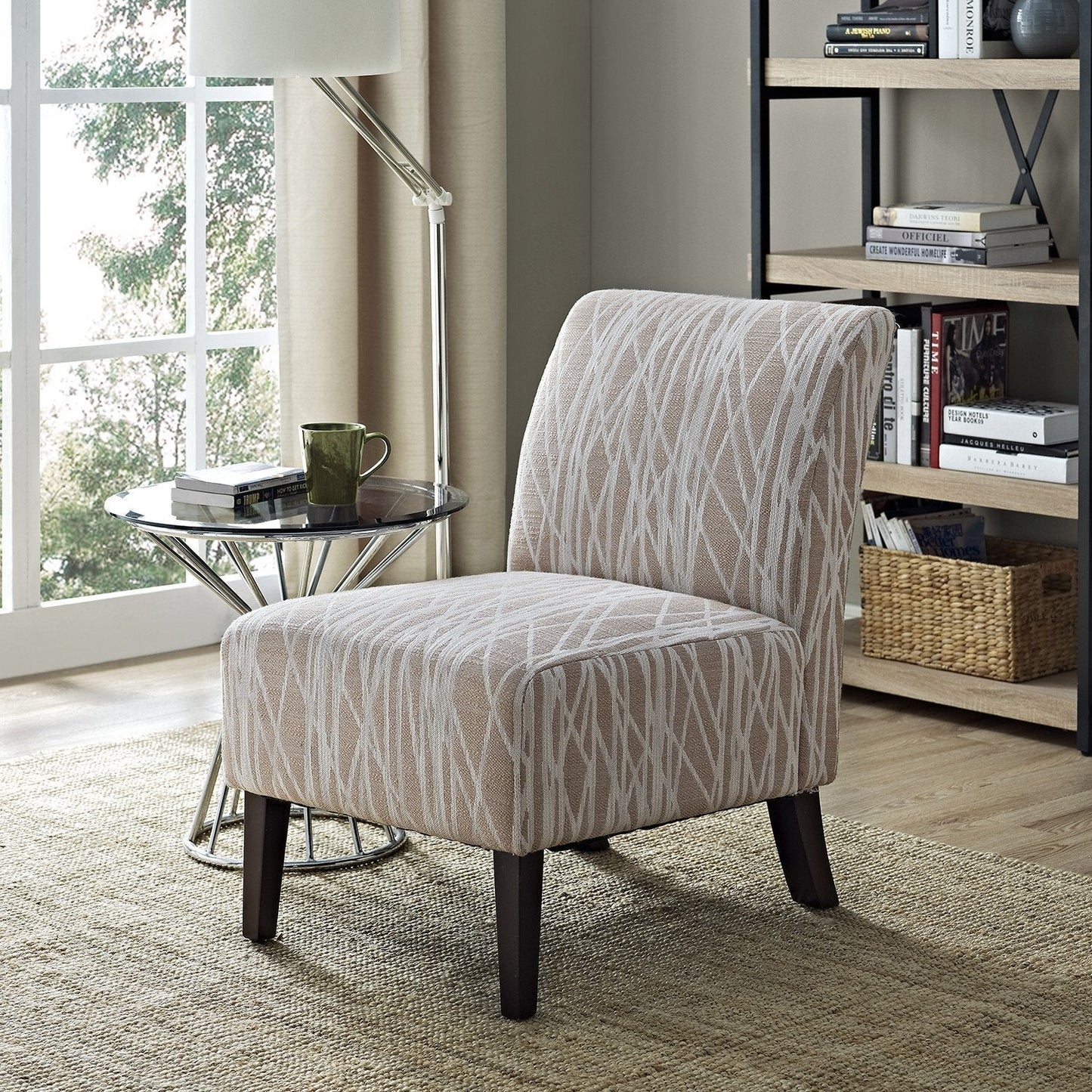 Beige and White | Woodford Accent Chair