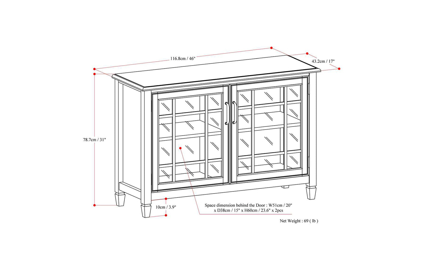 Antique White | Connaught Low Storage Cabinet