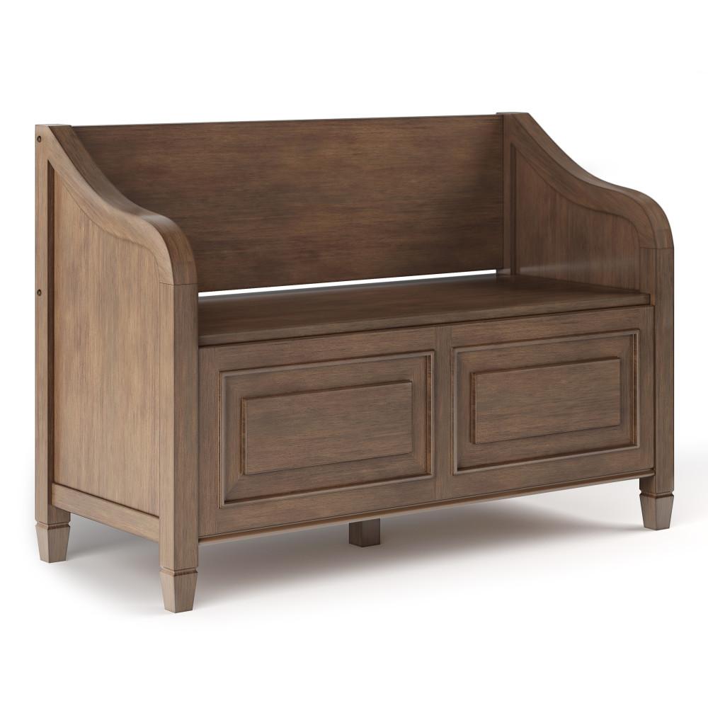 Rustic Natural Aged Brown | Connaught Entryway Storage Bench