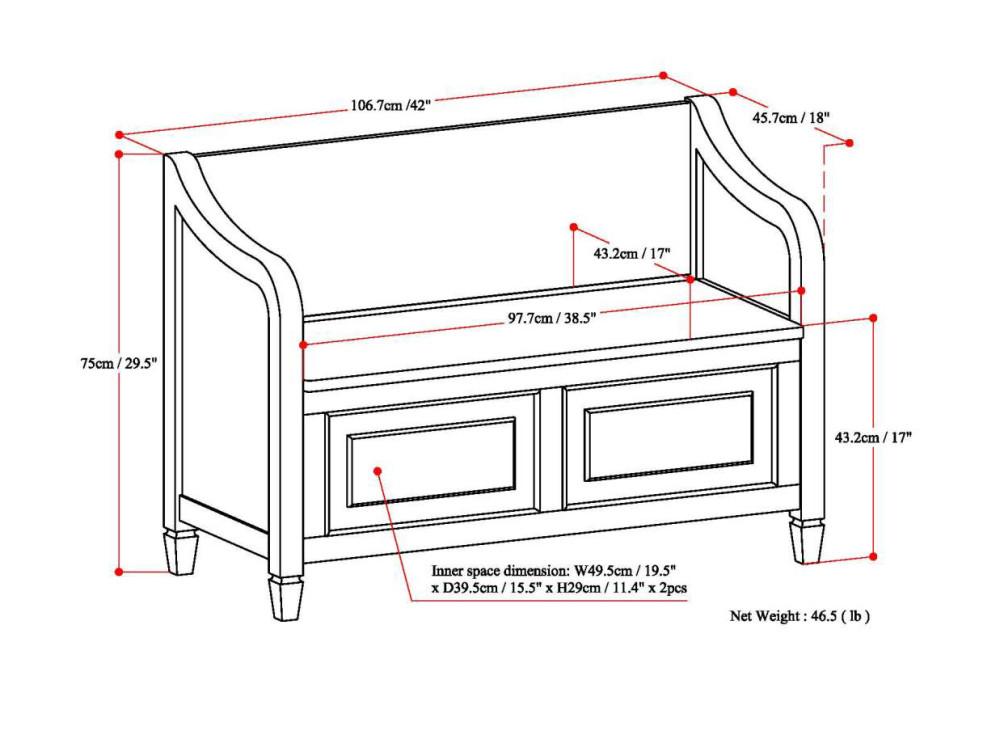 Rustic Natural Aged Brown | Connaught Entryway Storage Bench