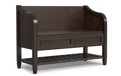 Chestnut Brown | Connaught Entryway Storage Bench with Shelf