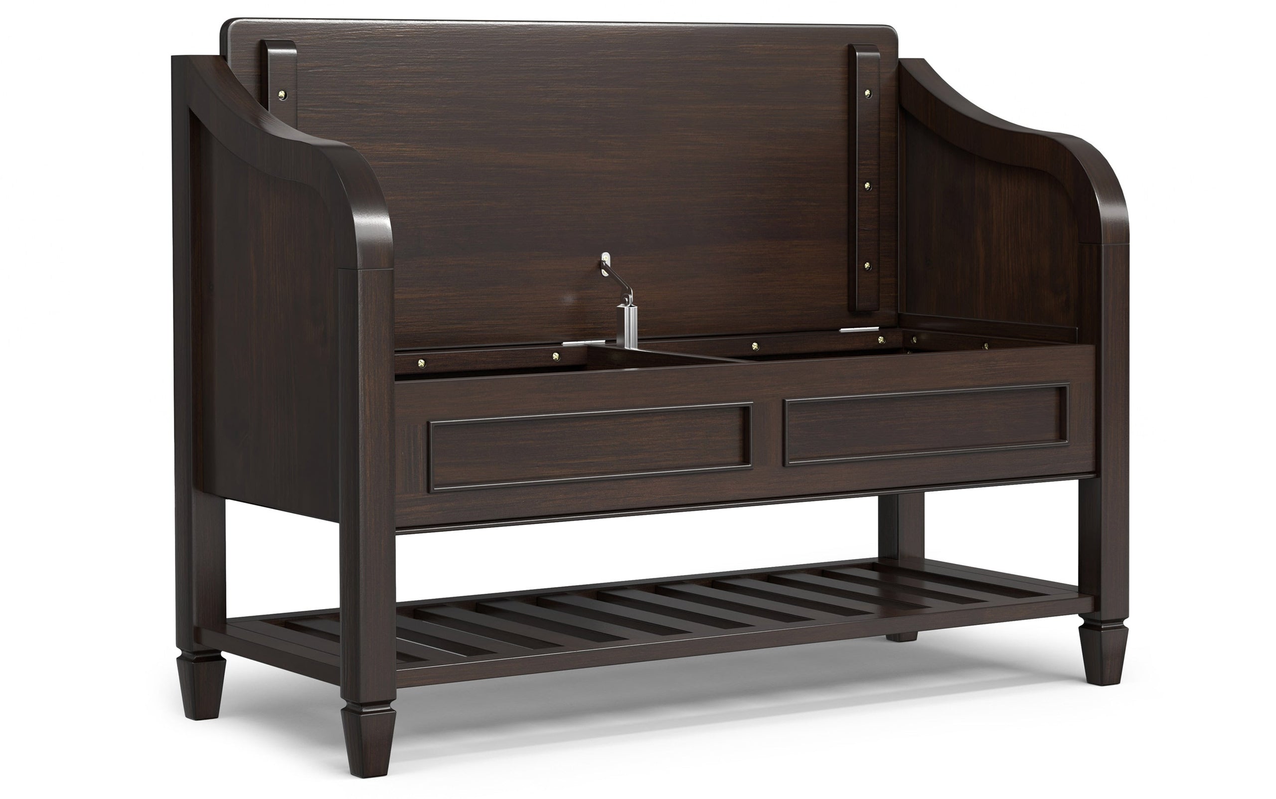 Chestnut Brown | Connaught Entryway Storage Bench with Shelf