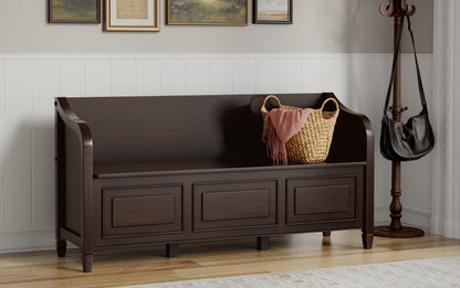 Chestnut Brown | Connaught Wide Entryway Storage Bench