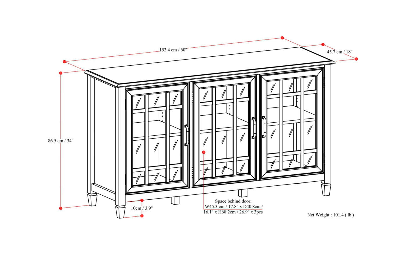 White | Connaught Wide Storage Cabinet