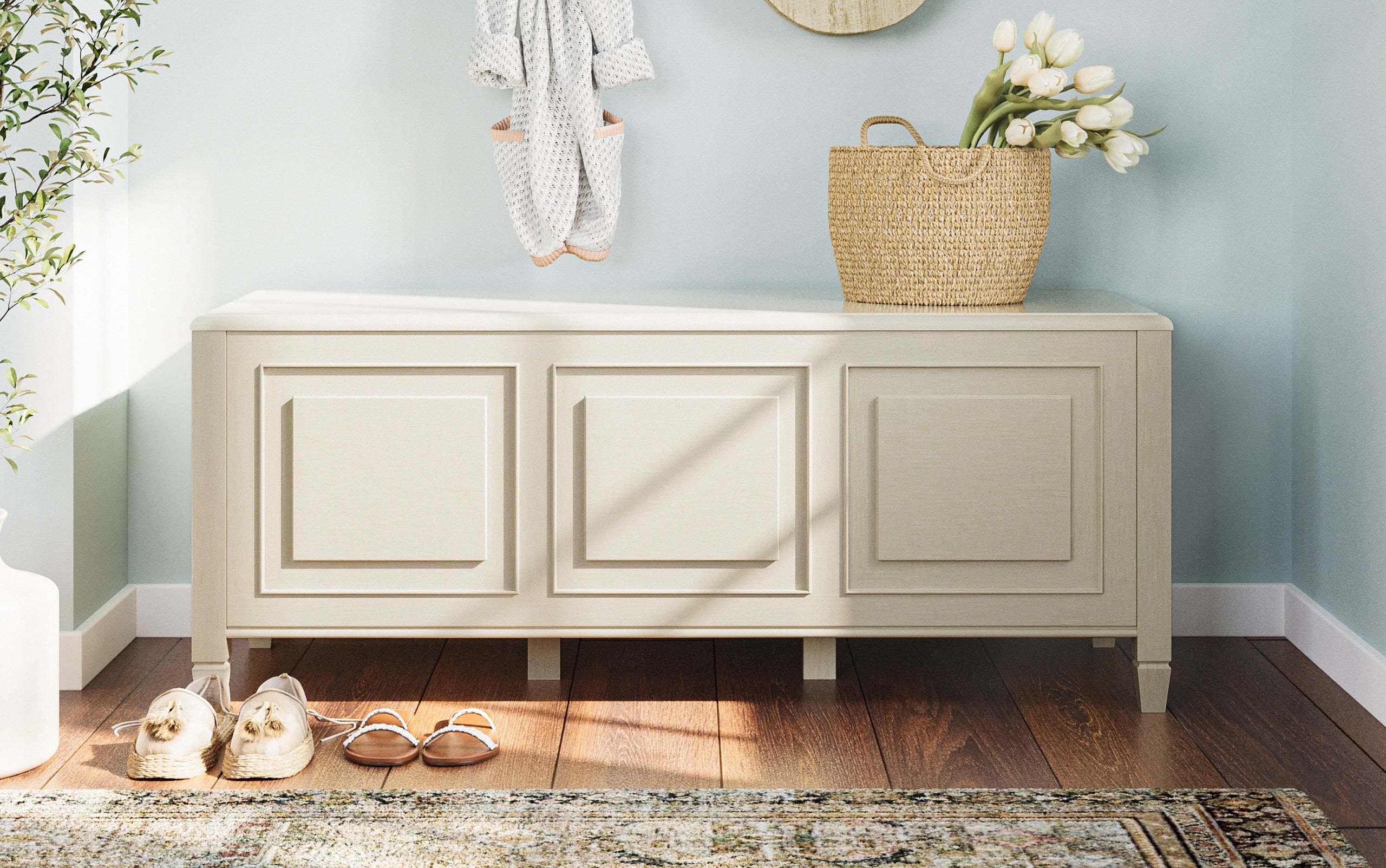 Antique White | Connaught Bench Storage Trunk