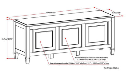 Natural Aged Brown | Connaught Bench Storage Trunk