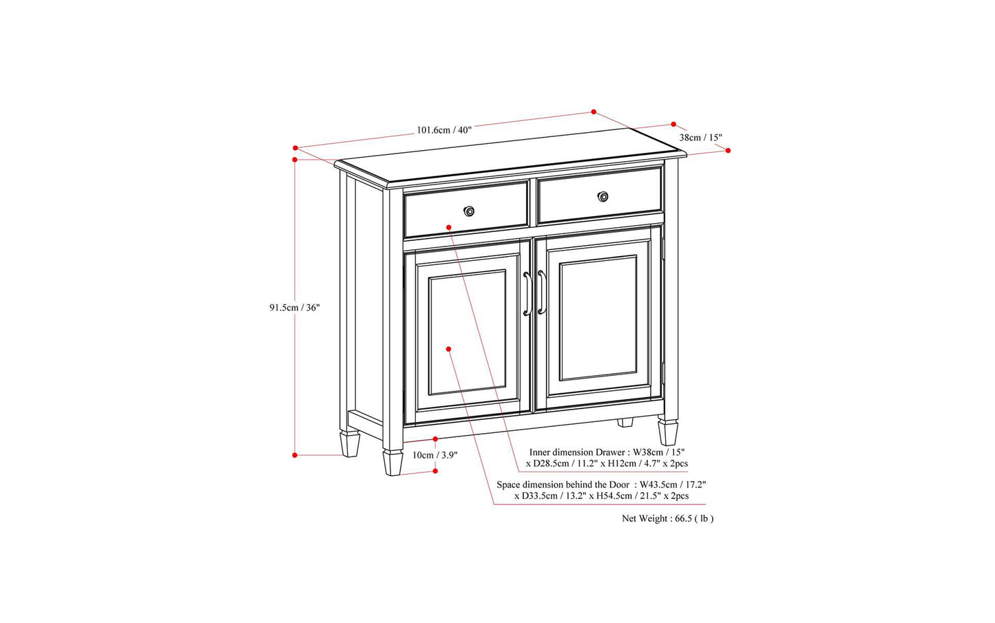 Black | Connaught Entryway Storage Cabinet