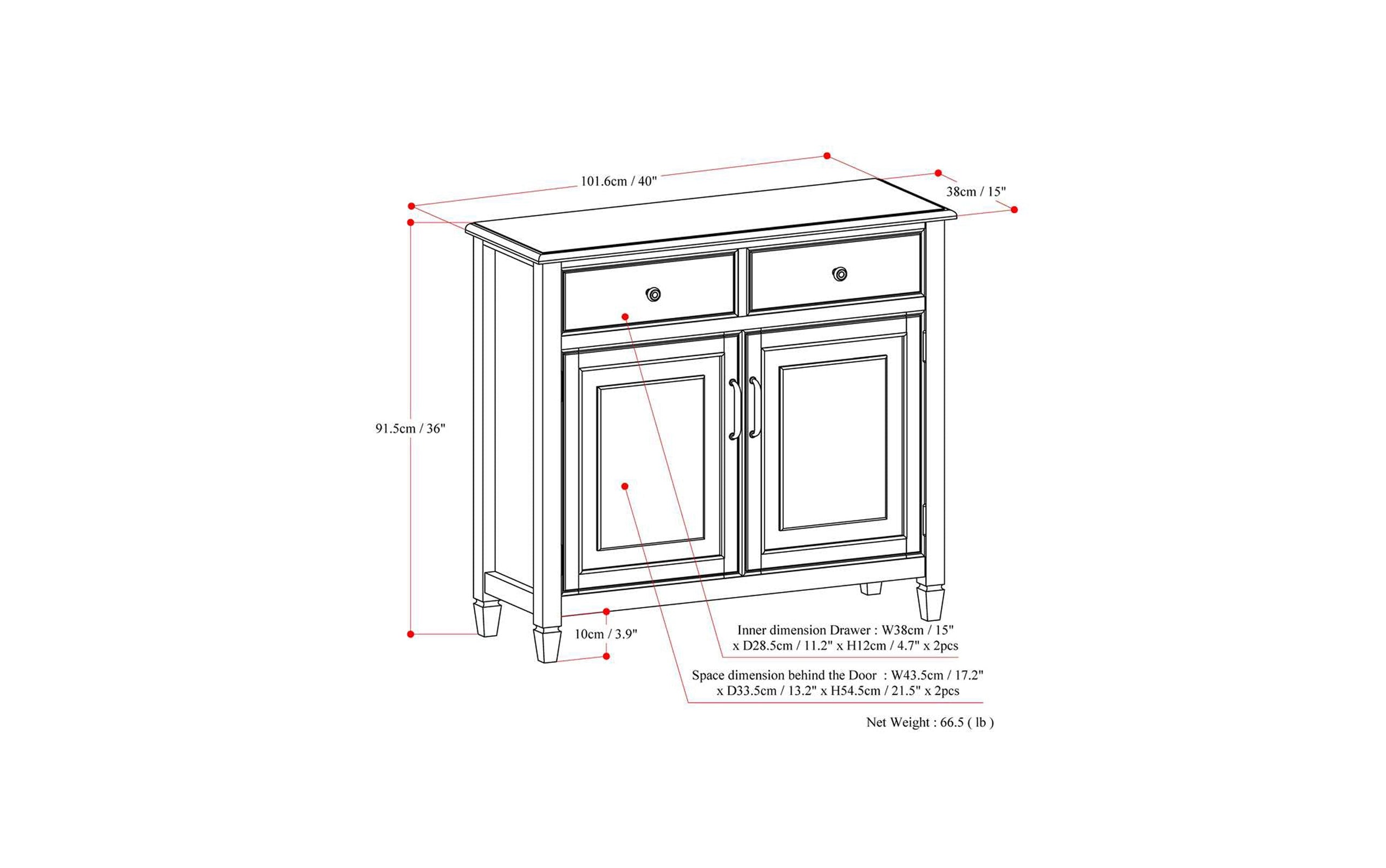 Dark Chestnut Brown | Connaught Entryway Storage Cabinet