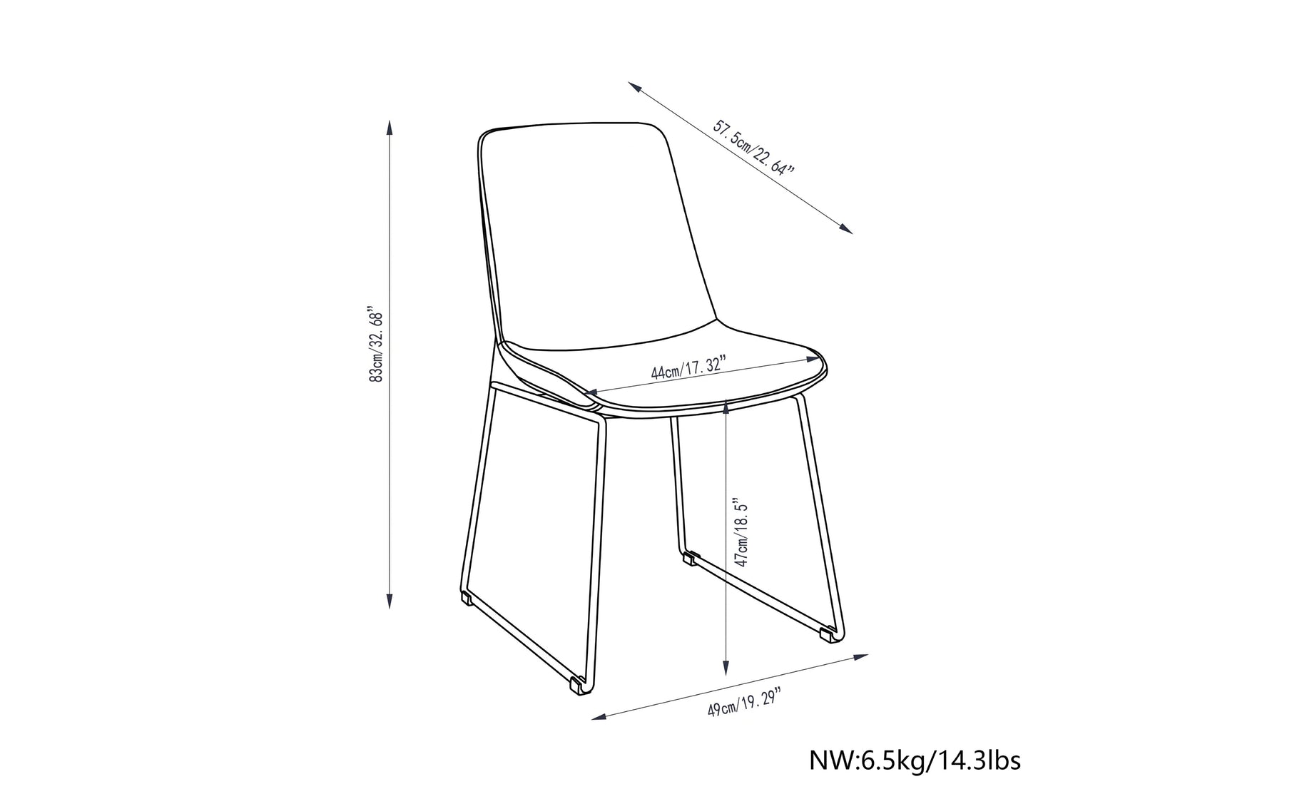 Grey Linen Style Fabric | Corina Dining Chair