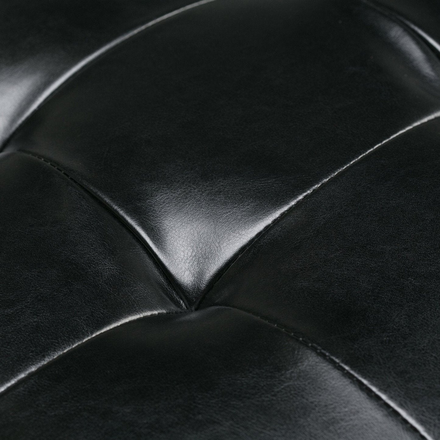 Midnight Black Vegan Leather | Cosmopolitan Vegan Leather Storage Ottoman Bench