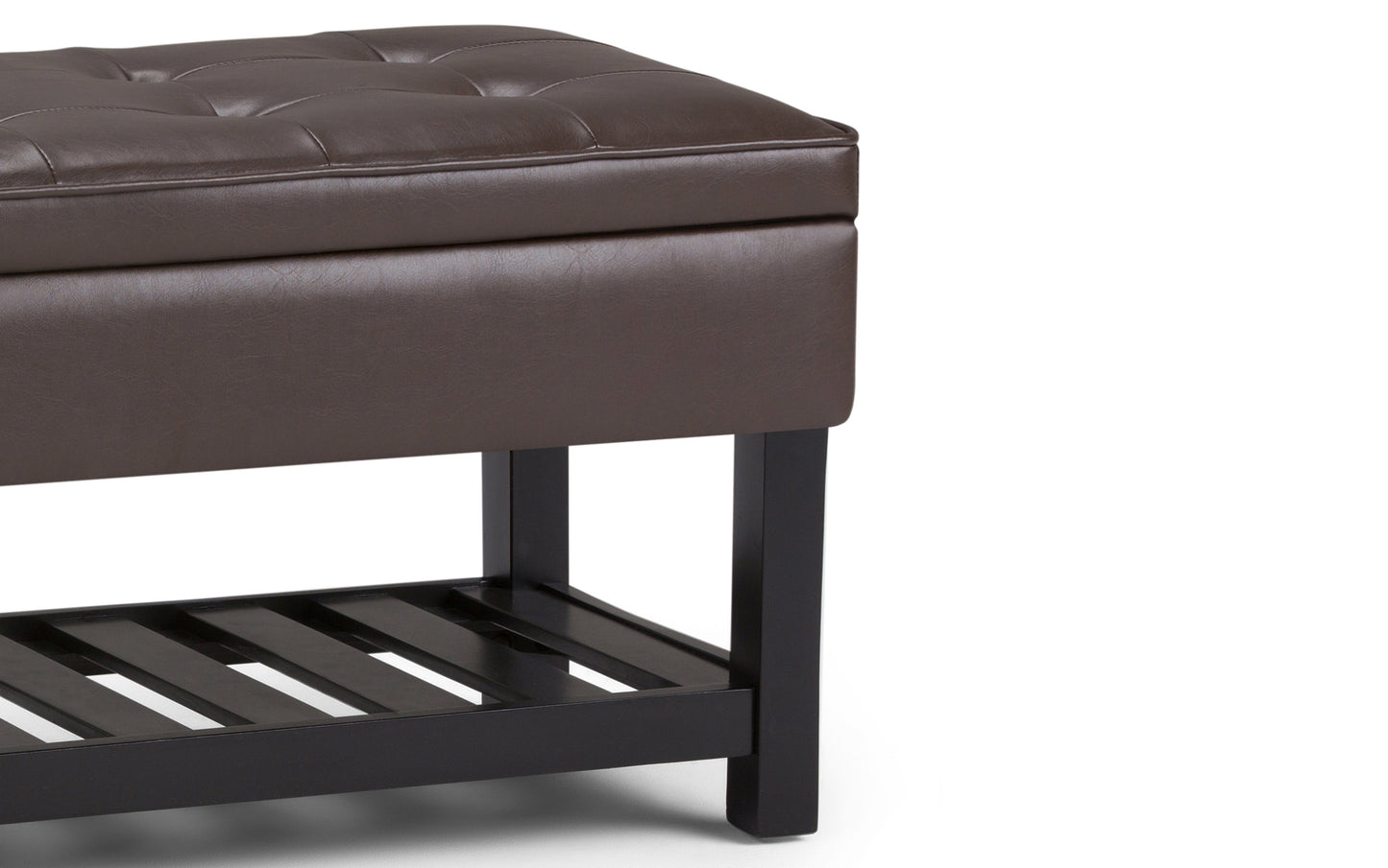 Chocolate Brown Vegan Leather | Cosmopolitan Vegan Leather Storage Ottoman Bench