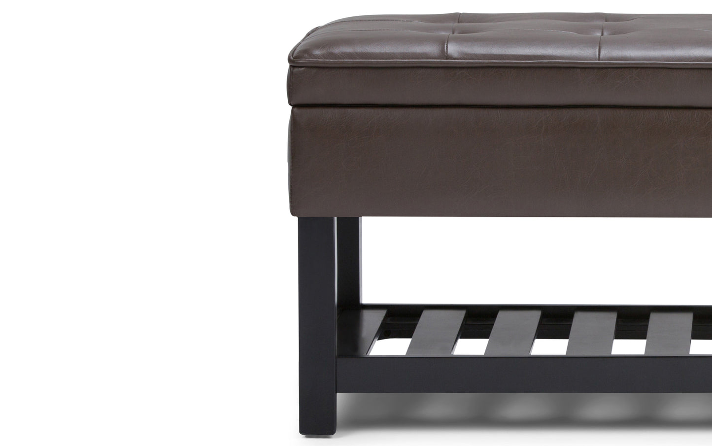 Chocolate Brown Vegan Leather | Cosmopolitan Vegan Leather Storage Ottoman Bench