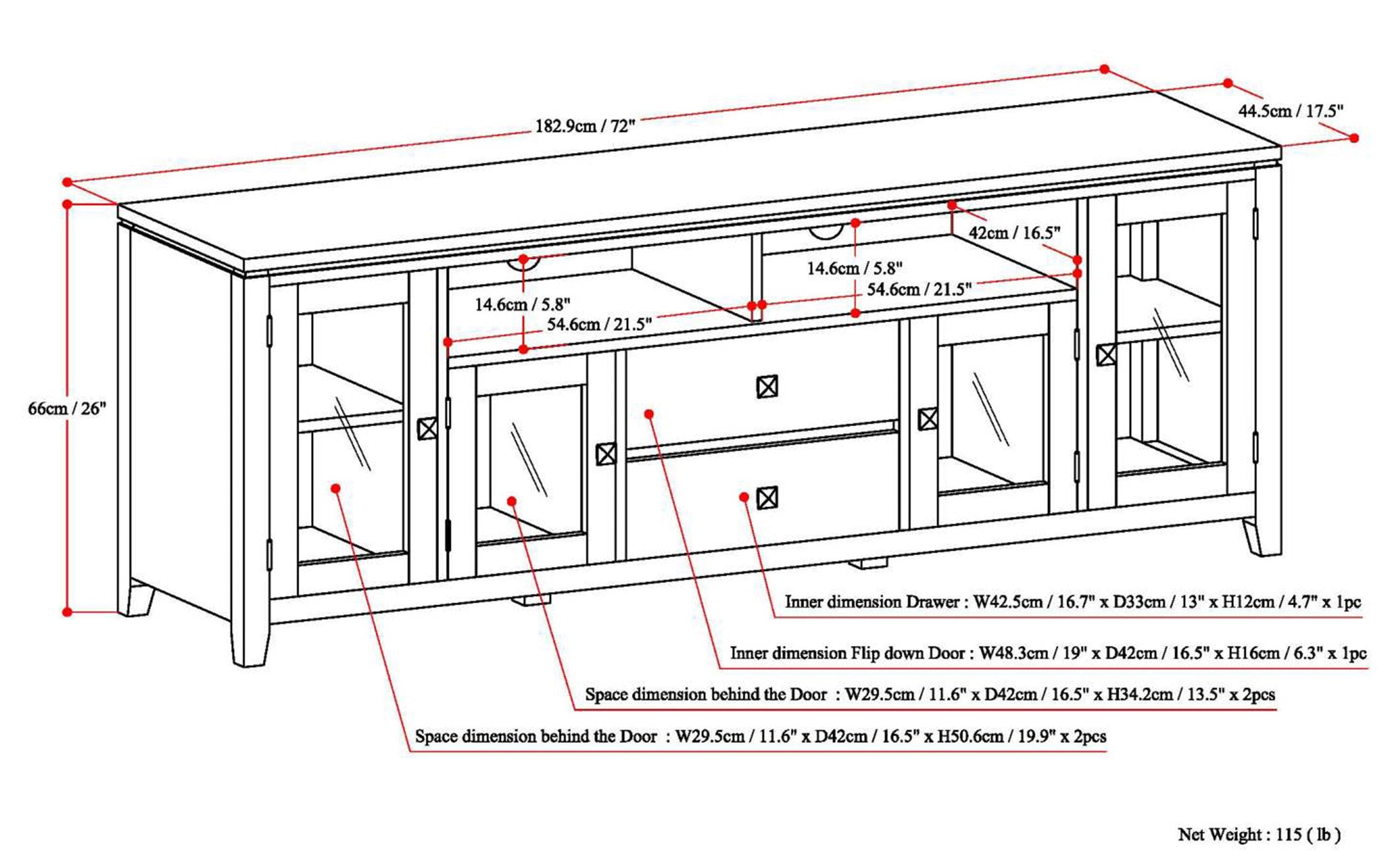 Farmhouse Grey | Cosmopolitan 72 inch TV Stand