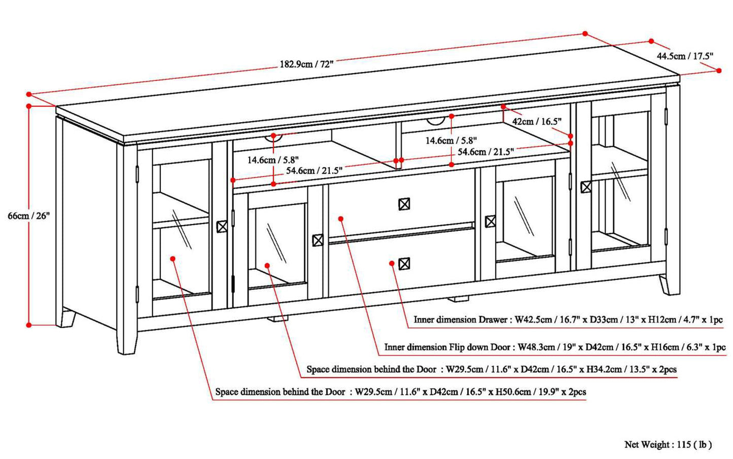 White | Cosmopolitan 72 inch TV Stand