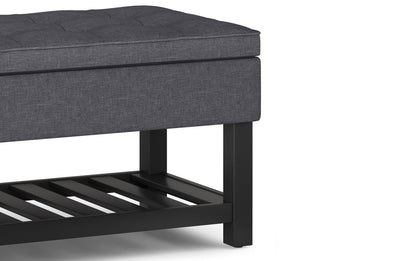 Slate Grey Linen Style Fabric | Cosmopolitan Entryway Storage Ottoman Bench