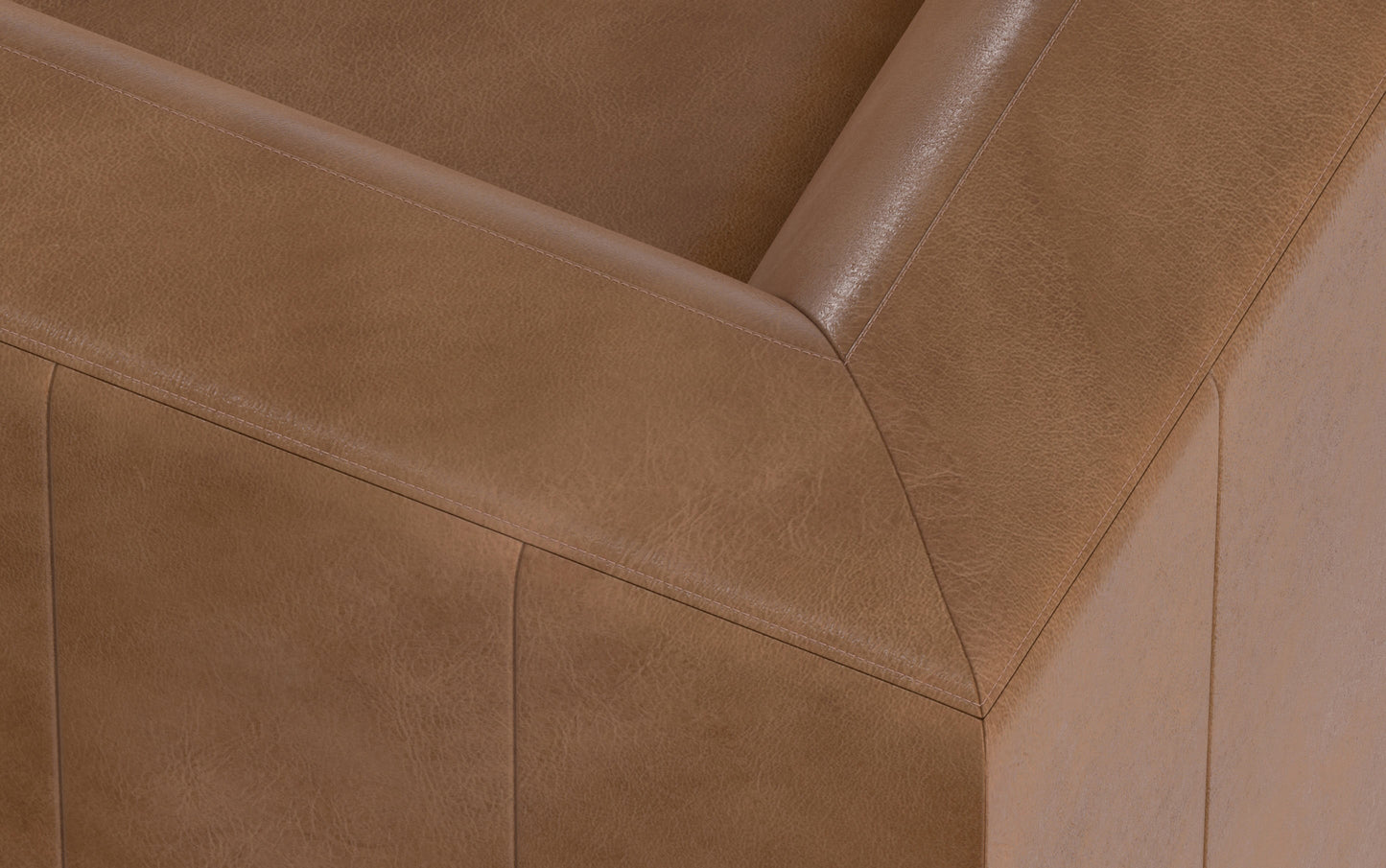 Caramel Brown Genuine Leather | Rex Corner Sectional in Genuine Leather