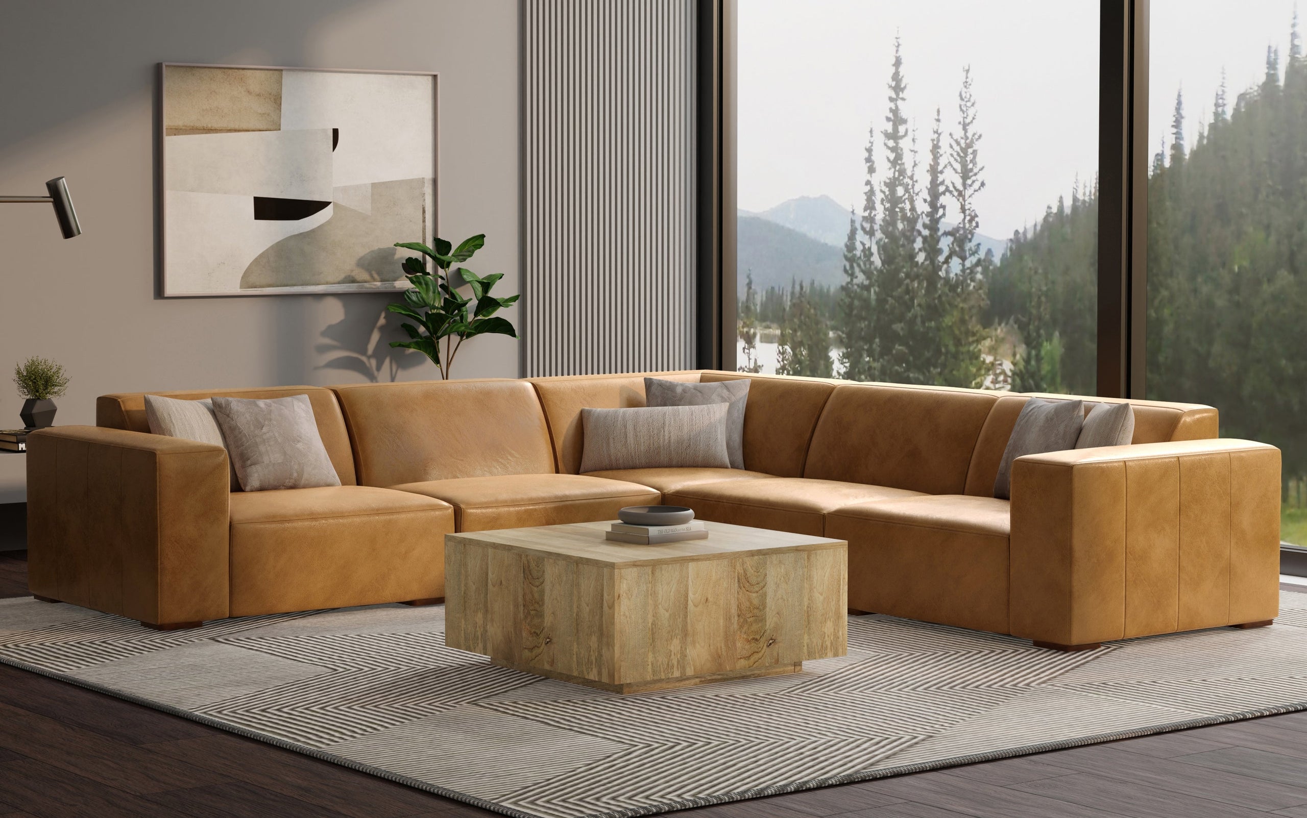 Sienna Genuine Leather | Rex Corner Sectional in Genuine Leather