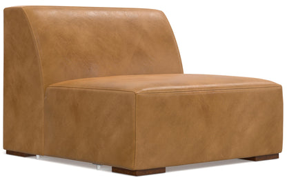 Sienna Genuine Leather | Rex Right Sectional and Ottoman in Genuine Leather