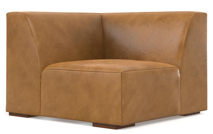 Sienna Genuine Leather | Rex Right Sectional and Ottoman in Genuine Leather