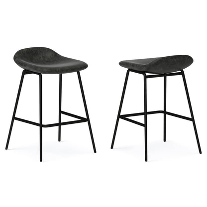 Distressed Charcoal Grey | Dafney Counter Height Stool (Set of 2)