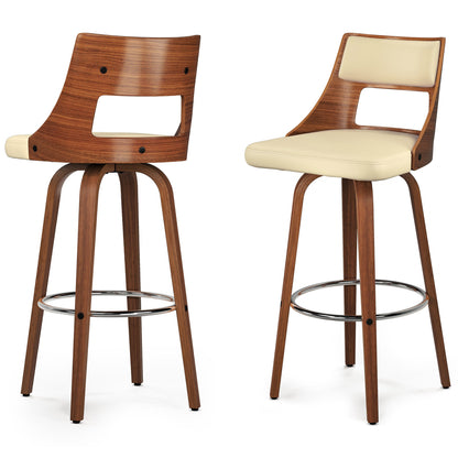 Cream Vegan Leather | Dallyn Swivel Bar Stool (Set of 2)