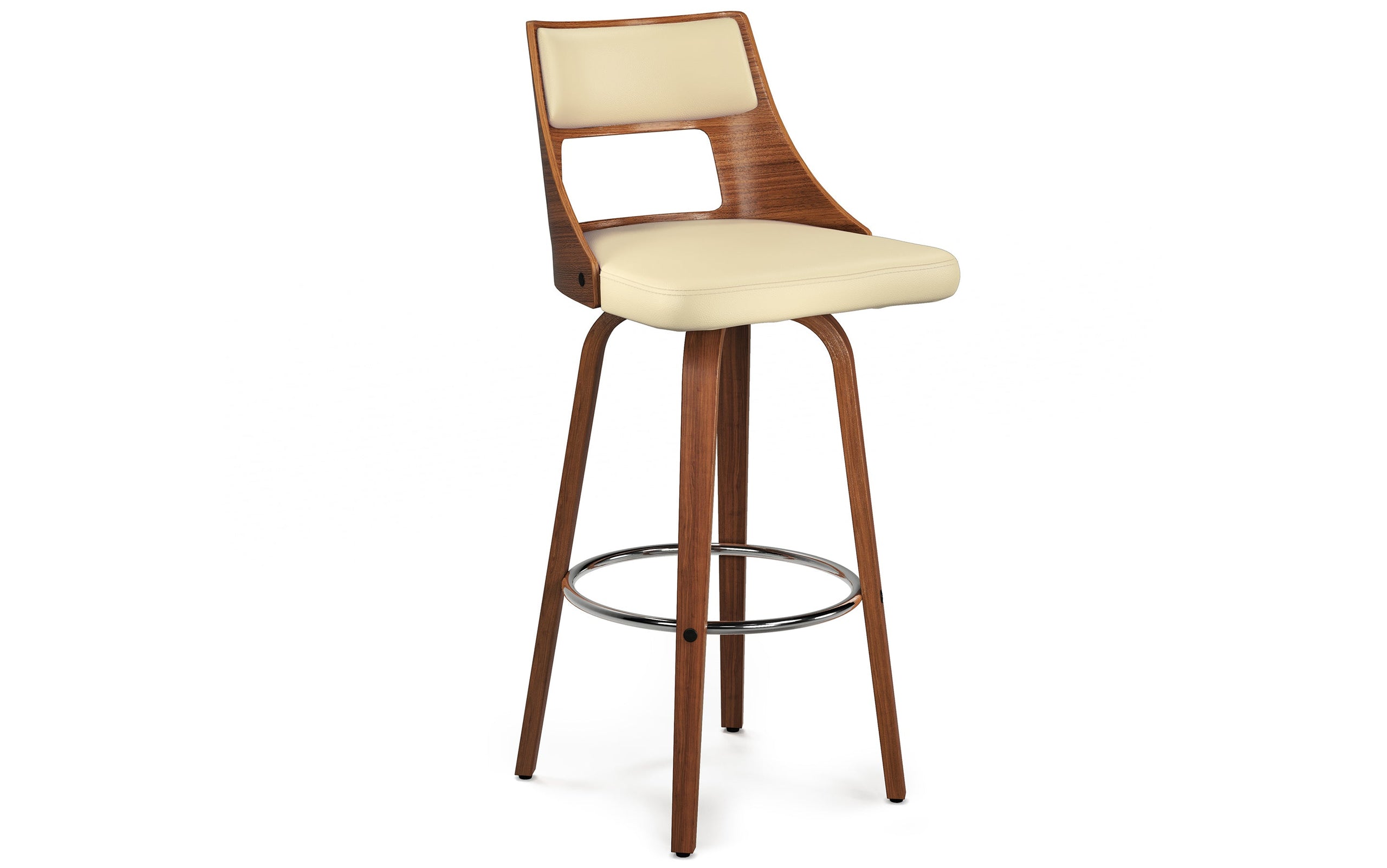 Cream Vegan Leather | Dallyn Swivel Bar Stool (Set of 2)