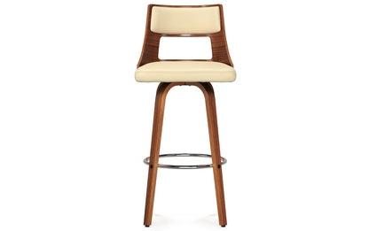 Cream Vegan Leather | Dallyn Swivel Bar Stool (Set of 2)