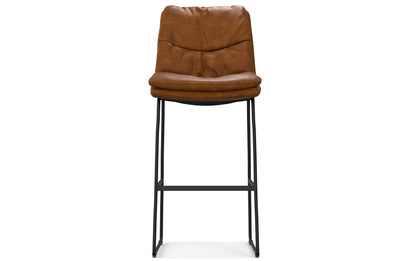 Camel Brown Vegan Faux Leather | Danika Bar Stool (Set of 2)