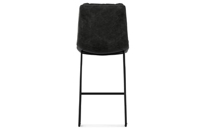 Distressed Charcoal Grey Vegan Faux Leather | Danika Bar Stool (Set of 2)