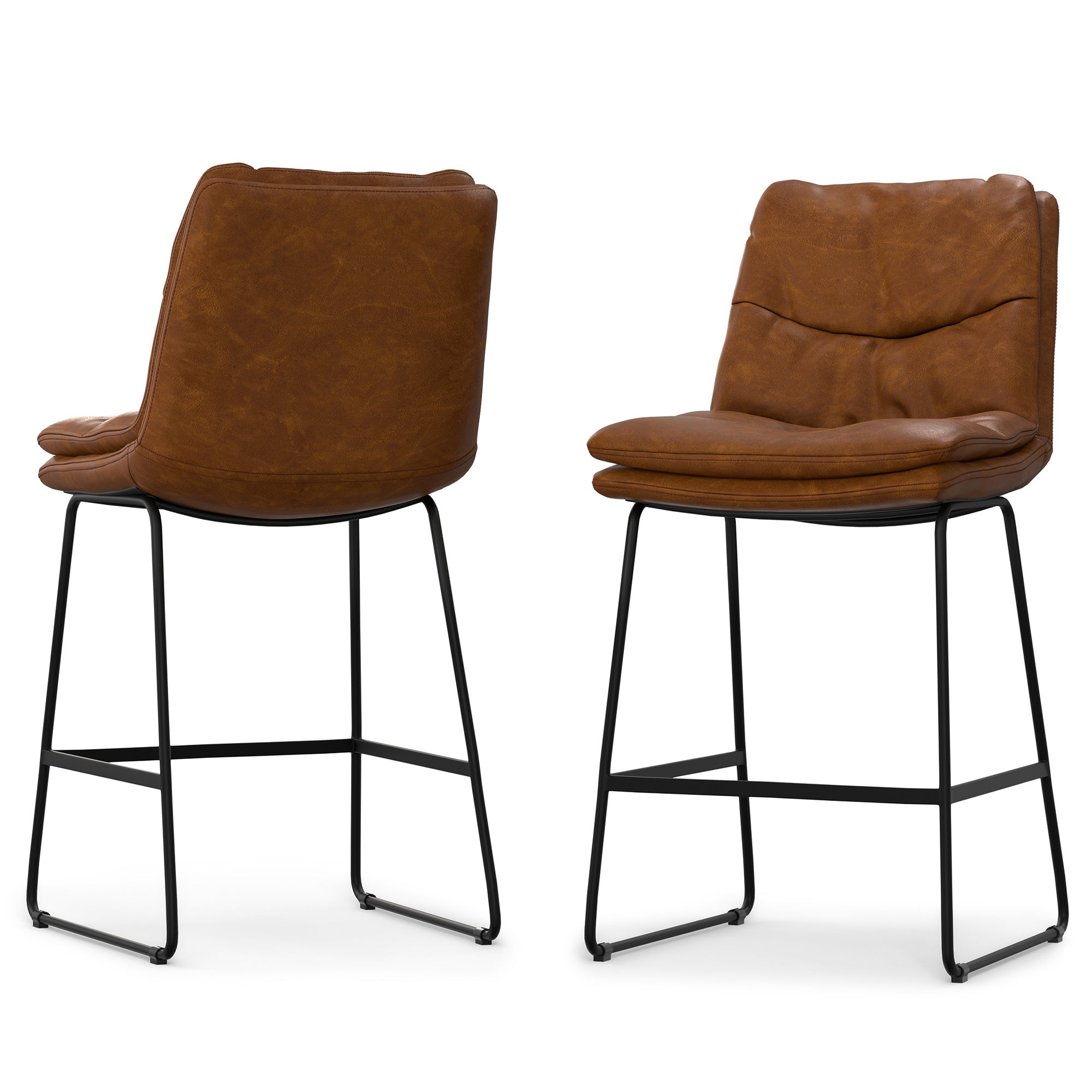 Camel Brown Vegan Leather | Danika Counter Height stool (Set of 2)