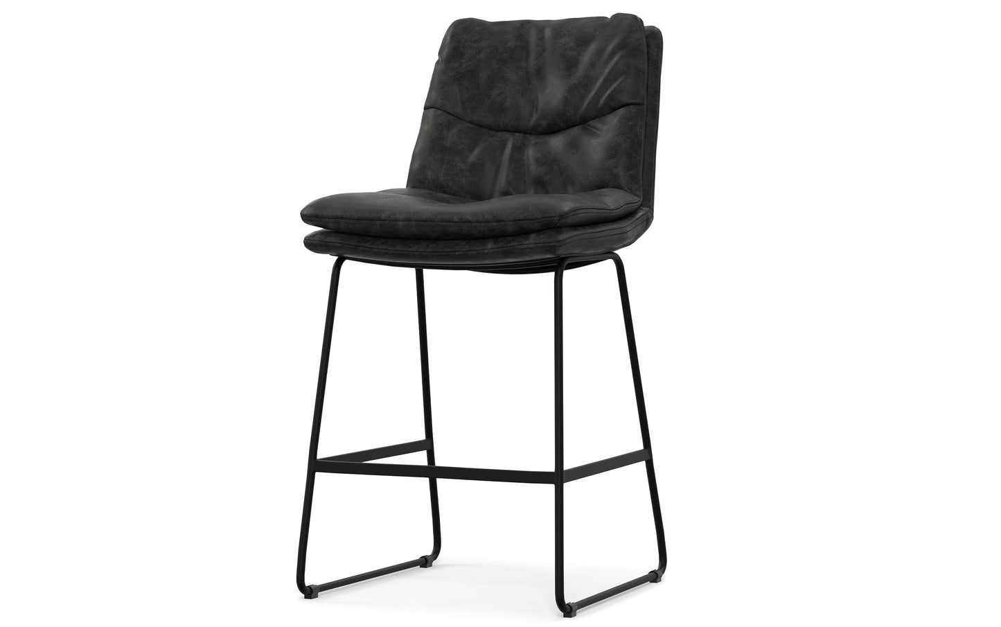 Distressed Charcoal Grey Vegan Leather | Danika Counter Height stool (Set of 2)