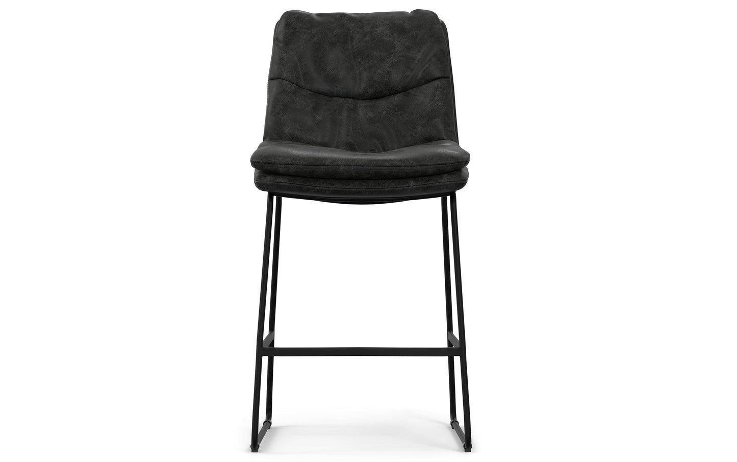 Distressed Charcoal Grey Vegan Leather | Danika Counter Height stool (Set of 2)