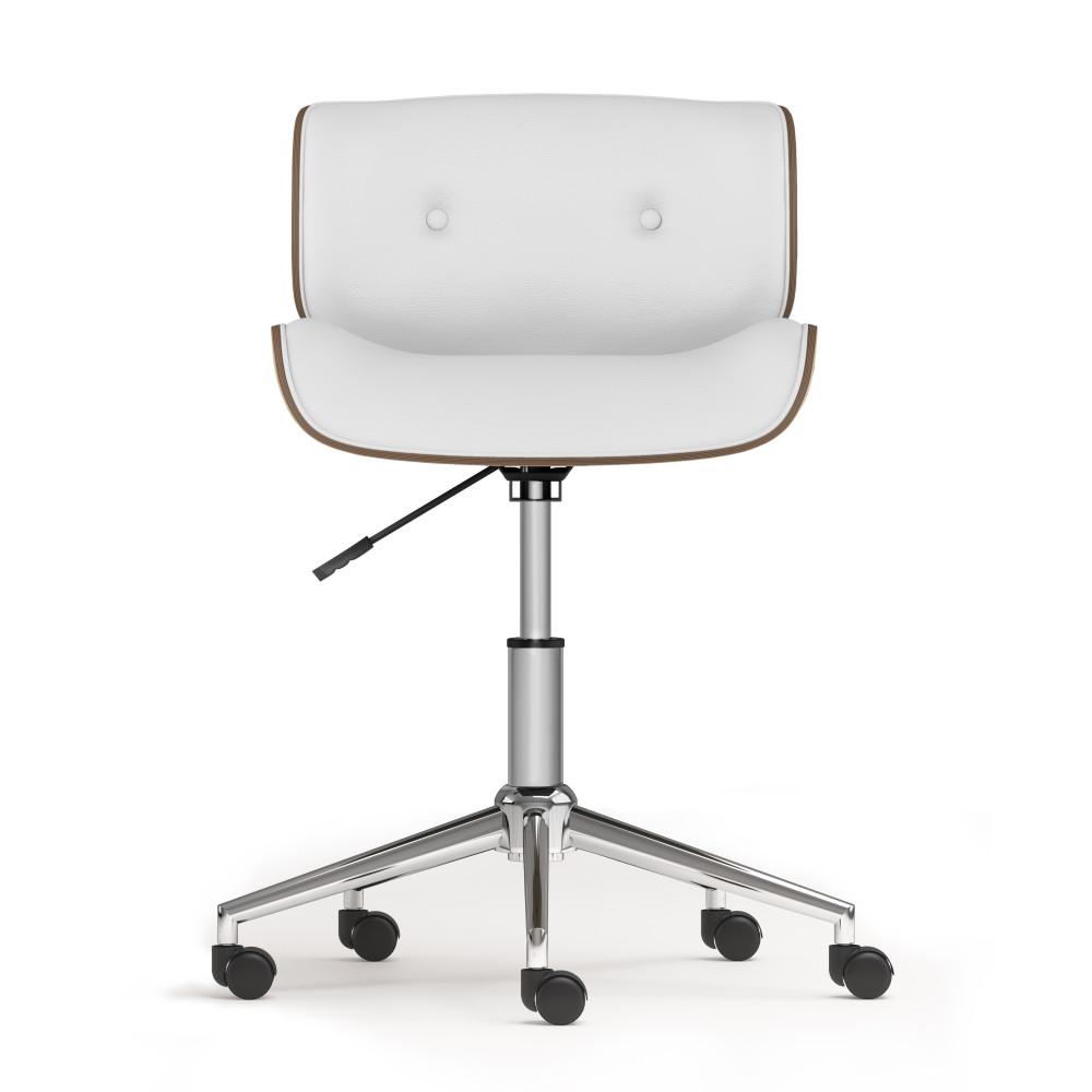 White Vegan Leather | Dax Bentwood Office Chair