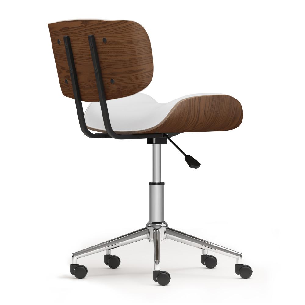 White Vegan Leather | Dax Bentwood Office Chair