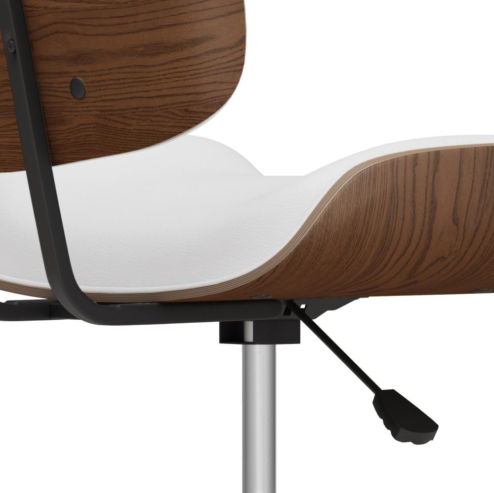 White Vegan Leather | Dax Bentwood Office Chair