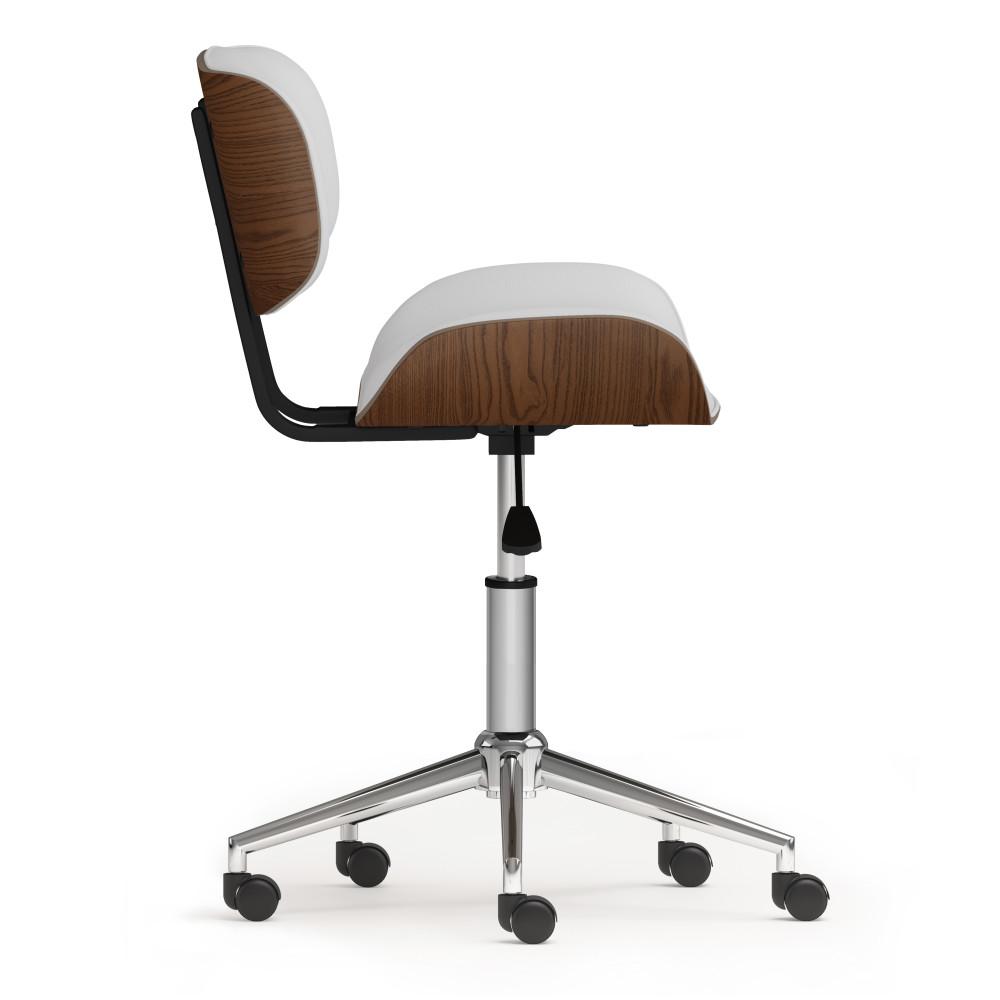 White Vegan Leather | Dax Bentwood Office Chair